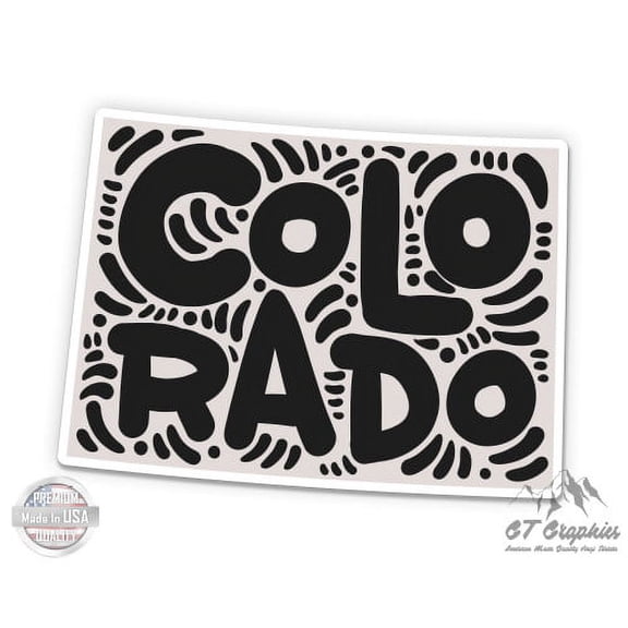 Colorado State Shape Cute Letters Native Local - 3" Vinyl Sticker - For Car Laptop I-Pad Phone Helmet Hard Hat - Waterproof Decal