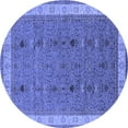 thumbnail image 1 of Ahgly Company Indoor Round Oriental Blue Traditional Area Rugs, 4' Round, 1 of 4