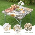 thumbnail image 4 of Floral Polyester Elastic Tablecloth, Square Waterproof Cover for Everyday Dining or Outdoor Meals, 34x34 Inch, 4 of 6