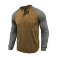 thumbnail image 3 of Hinvhai Men's Henley Knit Sweater Long Sleeve Soft Pullover Shirt with Chest Pocket Army Green 4(M), 3 of 6