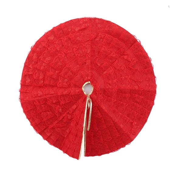 Christmas Tree Skirt 80cm Xmas Tree Skirt Decoration Pleated for Party Holiday Outdoor Indoor
