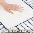 thumbnail image 3 of Superior Inaya Striped Shag Washable Bath Rug, Set of 2, Large, White/Navy Blue, 3 of 11