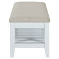 thumbnail image 4 of Bexhill Upholstered Rectangular Bench with Shelf White, 4 of 8