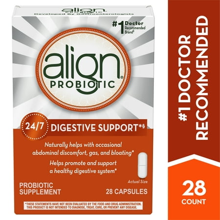 Align Probiotics, Probiotic Supplement for Daily Digestive Health, 28 capsules, #1 Recommended Probiotic by (Best Probiotics For Travel To India)