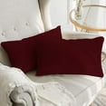 thumbnail image 3 of A1HC Set of 2 Luxurious Soft Velvet Throw Pillow Covers Only, 12"x20", Wine Red, Decorative Cushion Covers with Hidden YKK Zipper for Sofa or Bed, 3 of 5