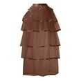 thumbnail image 6 of Riforla Women Solid Color Mesh Skirt 6 Layered Tie on Belt Tutu Overskirt Skirts for Women Trendy Coffee One Size, 6 of 6