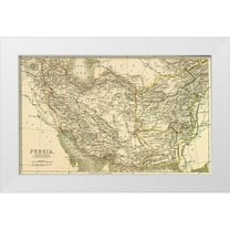 Vintage Maps 18x13 White Modern Wood Framed Museum Art Print Titled - Persia Afghanistan and Baluchistan 1901