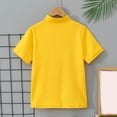 thumbnail image 5 of Asxite Toddler Shirts Solid Color Short Sleeve Stand Collar Button Casual Summer Tops 2-12Y, 5 of 7