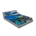 thumbnail image 2 of Ambesonne Fish Fitted Sheet & Pillow Sham Set, Tropical Turtle Water, Queen, Multicolor, 2 of 2