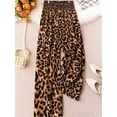 thumbnail image 4 of Women'S Leopard Print Wide Leg Pants Elastic Waist Casual Loose Fit Trousers Fashion Lounge Yellow Leopard XL, 4 of 7