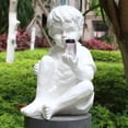 thumbnail image 1 of Estatuas para Escultura BLESIY Adornos de jardín Niño atrapando un lámpara solar 15x14x22.5, 1 of 7