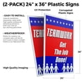 thumbnail image 2 of Teamwork Get The Job Done! (2-PACK) 24" x 36" Plastic Signs | Sign Insert 4mm Corrugated Plastic Signs Storefront Window Poster, 2 of 2