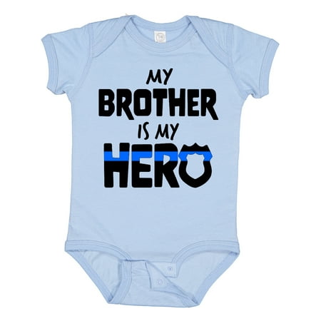 

Inktastic My Brother is My Hero Police Officer Family Gift Baby Boy or Baby Girl Bodysuit