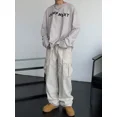 thumbnail image 5 of Pantalones Cargo para Hombre Pantalones Anchos Blancos Hombre Rectos Verano Apilados Spandex Harajuku Novedad en Techwear Algodón Moda Callejera Emo, 5 of 5