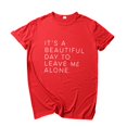 thumbnail image 2 of Gibobby Camisetas Mujer Manga Corta Camiseta corta Mujer Blusa Letras Manga suelta Impresión Camisas casuales Túnica Tops Blusa mujer(Rojo,XL), 2 of 5