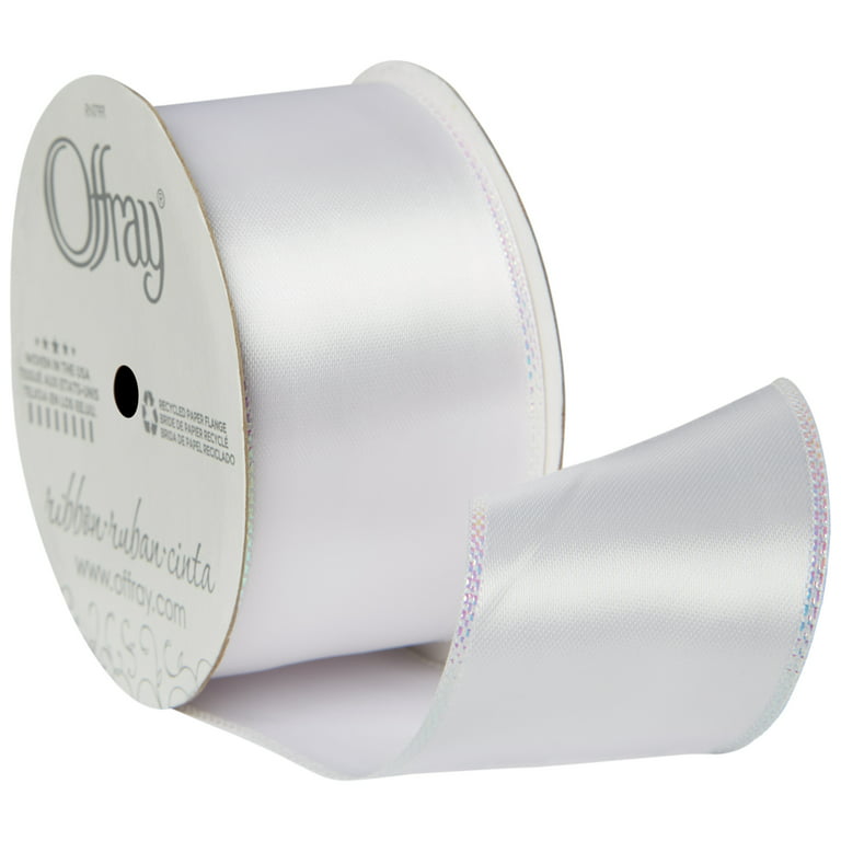 Offray 1.5 Wide Double Face Satin Ribbon White50Yds, 50 Yards,  White : Health & Household