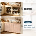 thumbnail image 4 of Orange Arches Cabinet Curtains 28" W x 35" L, Abstract Modern Minimalist Curves Line Geometric Under-Desk Privacy Dust Proof Drape Dishwasher Curtain Sink Skirt for Kitchen Closet Bathroom Laundry, 4 of 9