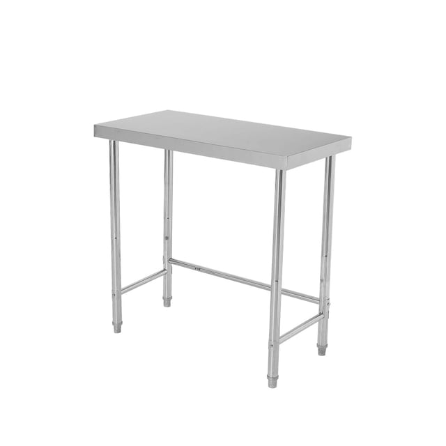 Table de Travail de Cuisine en Acier Inoxydable Robuste NSF – Table de Préparation Utilitaire Commerciale, Base Ouverte, Pieds Galvanisés, Pieds Ajustables, Sans Roues, pour Restaurant, Maison, Garage, Buanderie, Taille : 18x36x35 Po