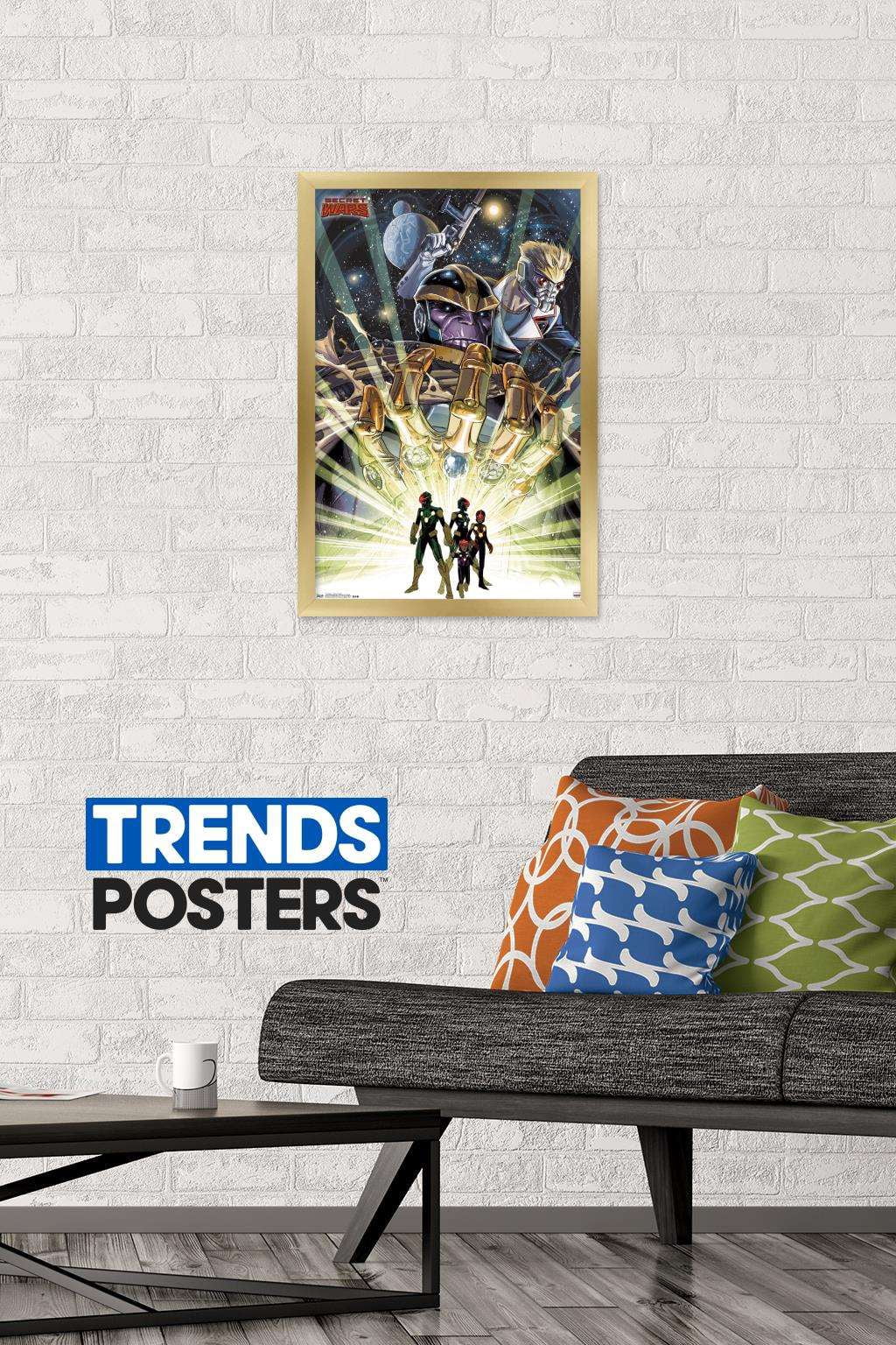 Marvel Comics - Secrets Wars - Thanos and the Infinity Gauntlet Wall Poster, 14.725" x 22.375", Framed