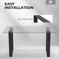 thumbnail image 4 of HOMCOM Metal Table Legs Set of 2, Square DIY Furniture Table Legs Black, 4 of 10