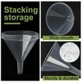 thumbnail image 2 of Multi-Purpose Plastic Funnels 6 Pack - 4.6" Clear,Long Spout for Smooth Transfer, 2 of 6