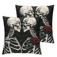 thumbnail image 2 of Acheng Skull Moon Phase Rose Throw Pillow Covers Soft Square Cushion Pillowcase Set of 2 for Sofa Couch Bedroom Living Room Chair Home Decor White, 2 of 6