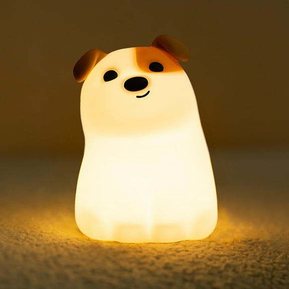 Night Light for Kids, 7 Colors Rechargeable Cute Soft Silicone Puppy Lamp with Timer, Dimmable Nursery Night Lights Kawaii Room Decor, Silicone Night Light Gift for Baby Toddlers Boys Girls