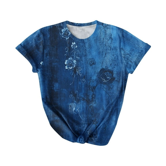 Trendy Summer Tops Y2K Womens Tops Short Sleeve Cotton Womens Blouses Casual Petite T Shirts For Women Graphic Trendy