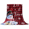 thumbnail image 2 of Christmas Snowman Throw Flannel Blanket 30x40In with Bird Black and Red Buffalo Plaid Super Soft Cozy Bed Blanket, Lightweight Plush Fuzzy Bed Throw for Bedroom Sofa Couch Living Room, 2 of 4