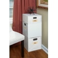 thumbnail image 2 of Niche Cubo Storage Organizer Open Bookshelf Set- 2 Full Cubes/1 Half Cube with Foldable Storage Bins- White Wood Grain/White, 2 of 8