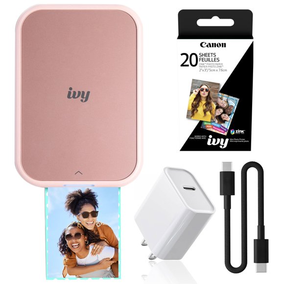 Impresora fotográfica Canon Ivy 2 Mini rosa pastel con Bluetooth
