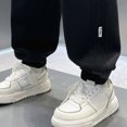 thumbnail image 5 of NOLDARES Boys Baggy Sweatpants Casual Straight Wide Leg Drawstring Waisted Joggers Sweat Pants with Pockets(W123-Beige), 5 of 6