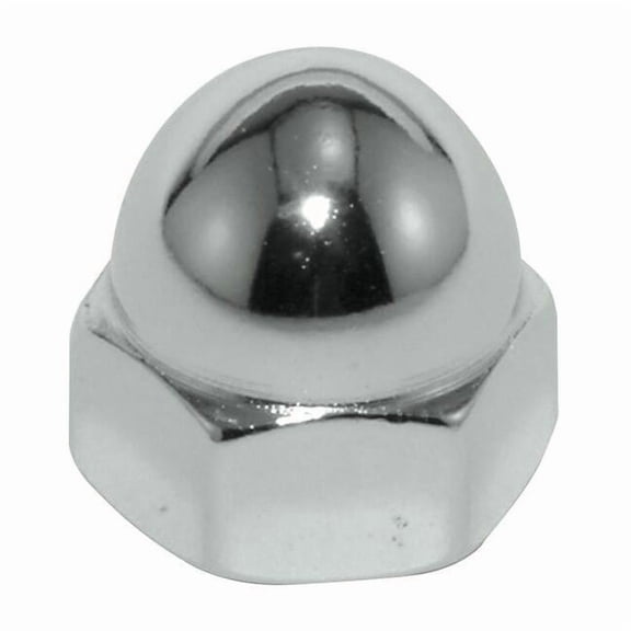 Low Crown Cap Nut, 5/16"-18, Steel, Zinc Plated, 17/32 in H, 10 PK