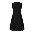 thumbnail image 6 of Efsteb Summer Dresses 2025 Womens Ruffle Hem Round Neck Mini Dress Sleeveless Ruched Corset Short Dresses (Black,S), 6 of 8
