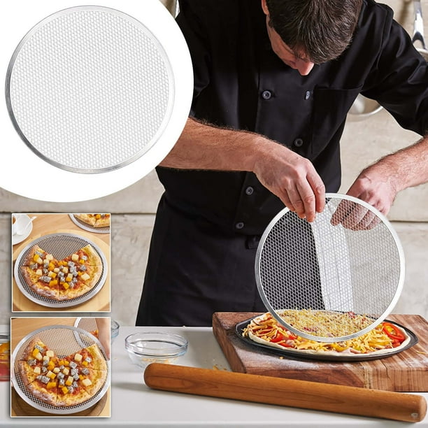Pizza Mesh Tray Moocorvic Mesh Pizza Screen Non-Stick Aluminum