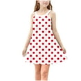 thumbnail image 2 of Big Girls Cute Summer Dresses Sleeveless Sundresses 4-14 Years Teens Kids Trendy Polka Dot Printed Pullover Crewneck A-Line Midi Dress, 2 of 8