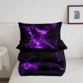 thumbnail image 5 of Homewish Purple Glowing Lightning Twin Comforter Sets,Abstract Geometric Bedding Set,Black Reversible,2 Pieces,1 Comforter and 1 Pillowcase, 5 of 7