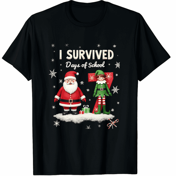 I Survived 67 Days of School Christmas Candy Cane Six Seven T-Shirt (Men's, Women's)