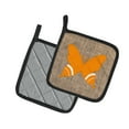 thumbnail image 2 of Carolines Treasures BB1034-BL-OR-PTHD Butterfly Faux Burlap and Orange Pair of Pot Holders , 7.5HX7.5W, multicolor, 2 of 3