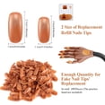 thumbnail image 2 of HEYMKGO 200 Pieces Replacement Refill Nail Tips False Fake for Flexible Nail Training Hand Practice Display Manicure Supply DIY (Brown), 2 of 6