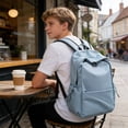 thumbnail image 4 of Dmlowu Lightweight Nylon Travel Backpack, 14 Inch Waterproof Laptop Backpack for Work College, Multi Pocket Backpack, Personal Item Travel Bag for Airplane, 4 of 6