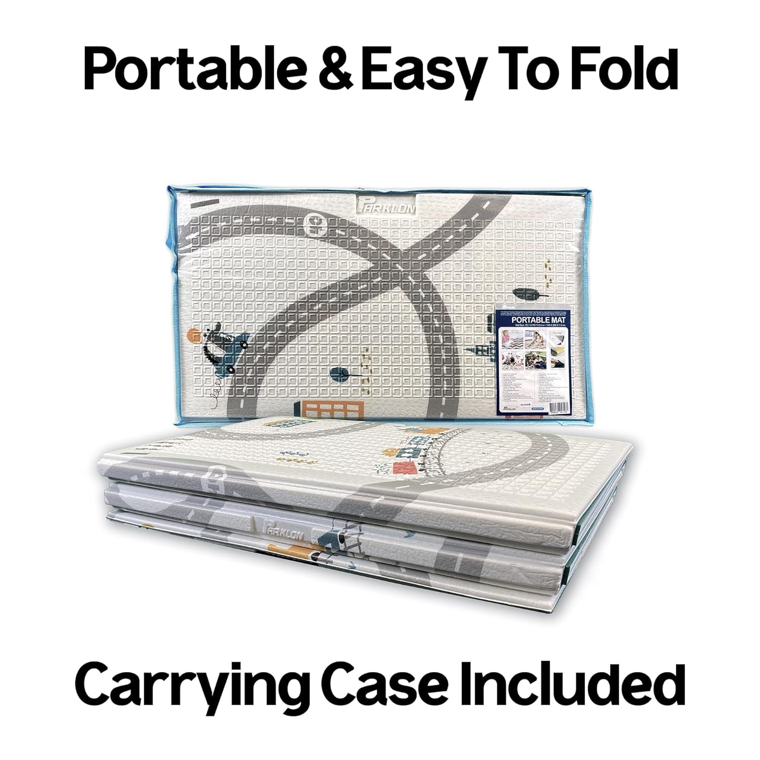Parklon Baby Play Mat, Foldable & Portable, Large Size (78.7 x 55.1), Indoor, Outdoor, Waterproof, Made in Korea - Happy Travel