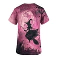 thumbnail image 4 of SwiftWear Halloween Witch Print Scrubs Tops for Women Nursing Scrubs Work Uniform V Neck Short Sleeve Nurse Scrub with Pockets L, 4 of 5