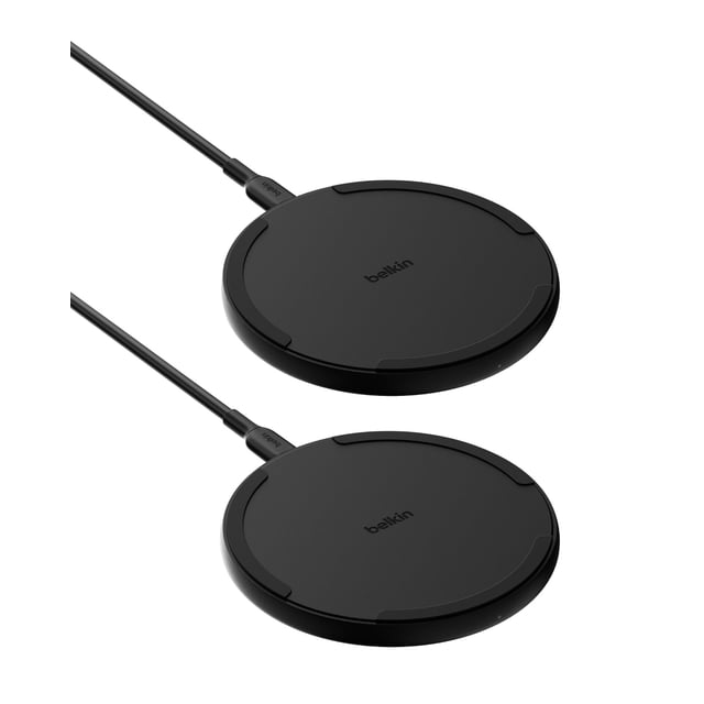 Base de Carga Inalámbrica Belkin 15W Qi con Cable de 1.5m Paquete de 2