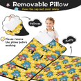thumbnail image 3 of Robot and Gears Yellow Pattern Teens Toddler Nap Mat with Pillow, Sleeping Mat Bag for Preschool Daycare 60"x20", 3 of 6
