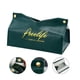 thumbnail image 4 of Injueey Elegante caja contenedor PU cuero patrón de mármol hogar coche toalla servilleta papeles dispensador soporte caja decoración de Almacenamiento y organización del hogar Boca en V verde oscuro, 4 of 6