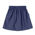 thumbnail image 5 of Riforla Suit Shorts Casual Wide Size Cropped Pants Shorts for Women Blue L, 5 of 5