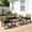 Black Cushion, variant on 4 Pieces Outdoor Wicker Conversation Set, All-Weather Rattan Patio Furniture Sets with Arm Chairs, Tempered Glass Table and Cushions, Sectional Sofa Set for Backyard, Garden, Poolside