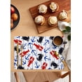 thumbnail image 2 of Nautical Anchor Placemats Set of 6,Washable Woven Burlap Cloth Fabric Placemat for Square/Rectangle/Round/Oval Dining Table,Easy Clean Place Mats for Toddlers,Kids Ocean Crab Lobster Geometric Stripes, 2 of 6