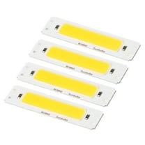 Uxcell 2W DC 3 3.7V LED Chip Bulb,Aluminum COB Lamps Bulb Warm White Light 3000K 200LM 400mA 60x15mm for Home Reading 4 Pack
